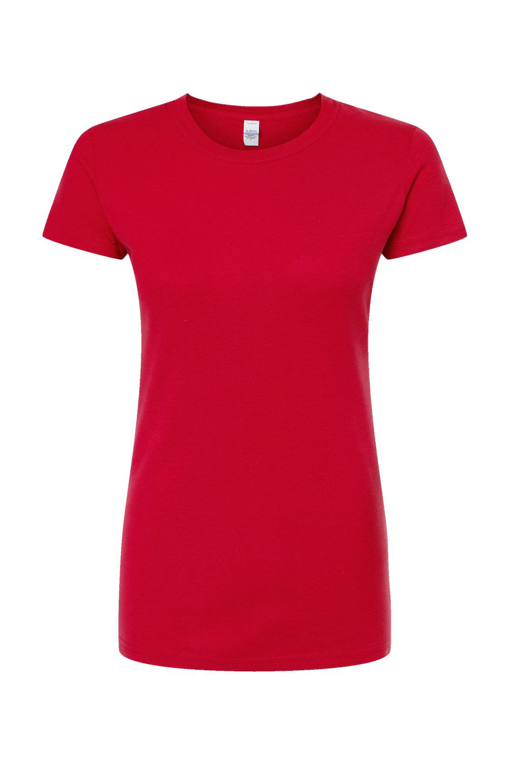 Tultex 213 Womens Fine Jersey Slim Fit Short Sleeve Crewneck T-Shirt Red Flat Front
