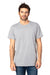 Threadfast Apparel 100A Mens Ultimate Short Sleeve Crewneck T-Shirt Heather Grey Model Front