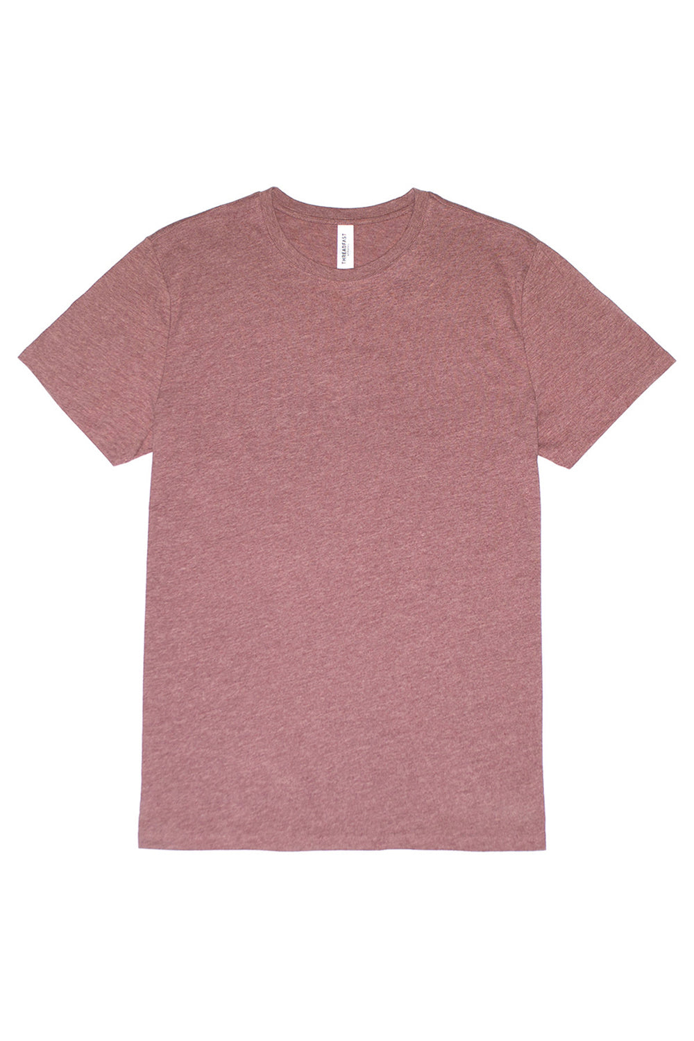 Threadfast Apparel 100A Mens Ultimate Short Sleeve Crewneck T-Shirt Heather Maroon Flat Front