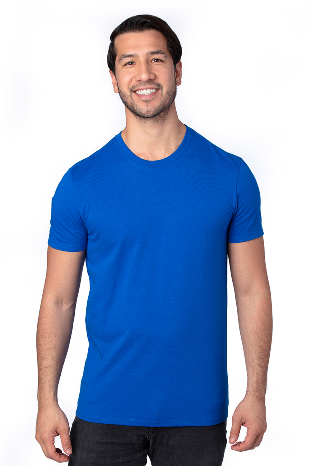 Threadfast Apparel 100A Mens Ultimate Short Sleeve Crewneck T-Shirt Royal Blue Model Front