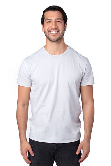 Threadfast Apparel 100A Mens Ultimate Short Sleeve Crewneck T-Shirt Silver Grey Model Front