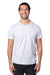 Threadfast Apparel 100A Mens Ultimate Short Sleeve Crewneck T-Shirt Silver Grey Model Front