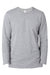 Threadfast Apparel 100LS Mens Ultimate Long Sleeve Crewneck T-Shirt Heather Grey Flat Front