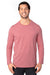 Threadfast Apparel 100LS Mens Ultimate Long Sleeve Crewneck T-Shirt Heather Maroon Model Front
