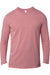 Threadfast Apparel 100LS Mens Ultimate Long Sleeve Crewneck T-Shirt Heather Maroon Flat Front