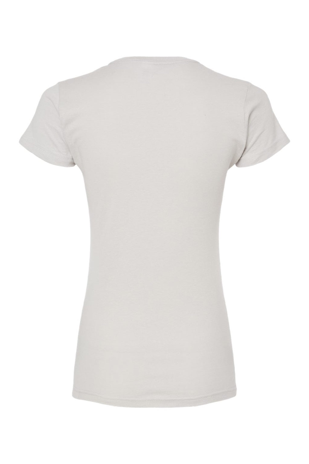 Tultex 213 Womens Fine Jersey Slim Fit Short Sleeve Crewneck T-Shirt Silver Grey Flat Back