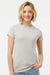 Tultex 213 Womens Fine Jersey Slim Fit Short Sleeve Crewneck T-Shirt Silver Grey Model Front
