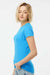Tultex 213 Womens Fine Jersey Slim Fit Short Sleeve Crewneck T-Shirt Turquoise Blue Model Side