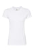 Tultex 213 Womens Fine Jersey Slim Fit Short Sleeve Crewneck T-Shirt White Flat Front