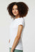 Tultex 213 Womens Fine Jersey Slim Fit Short Sleeve Crewneck T-Shirt White Model Side