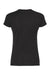 Tultex 214 Womens Fine Jersey Short Sleeve V-Neck T-Shirt Black Flat Back