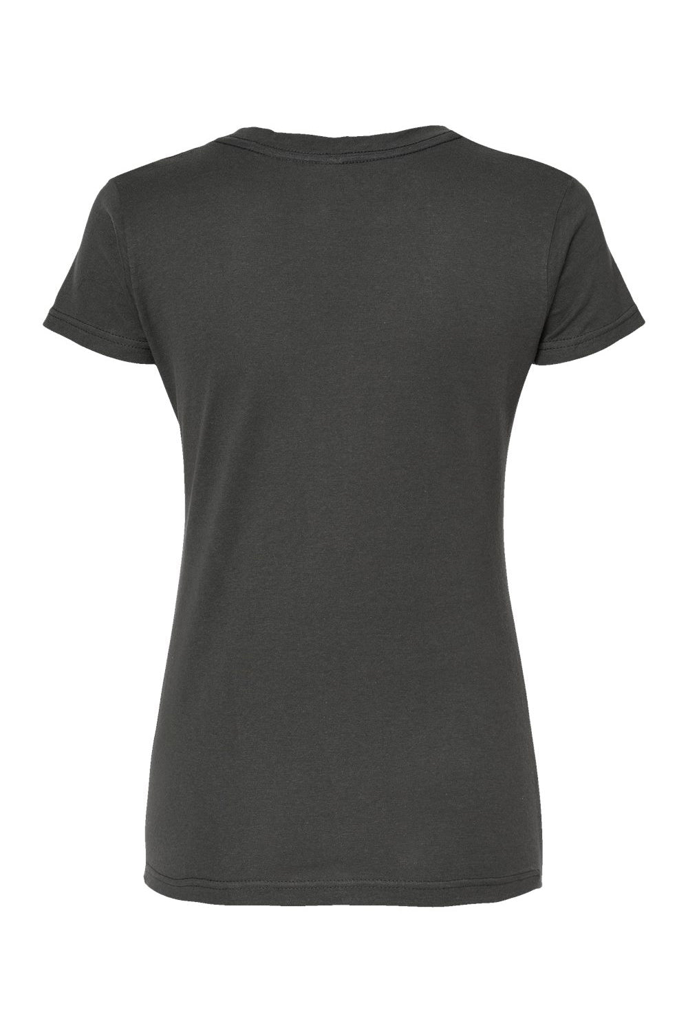 Tultex 214 Womens Fine Jersey Short Sleeve V-Neck T-Shirt Charcoal Grey Flat Back