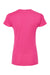 Tultex 214 Womens Fine Jersey Short Sleeve V-Neck T-Shirt Fuchsia Pink Flat Back