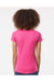 Tultex 214 Womens Fine Jersey Short Sleeve V-Neck T-Shirt Fuchsia Pink Model Back