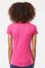 Tultex 214 Womens Fine Jersey Short Sleeve V-Neck T-Shirt Fuchsia Pink Model Back