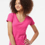 Tultex Womens Fine Jersey Short Sleeve V-Neck T-Shirt - Fuchsia Pink - NEW