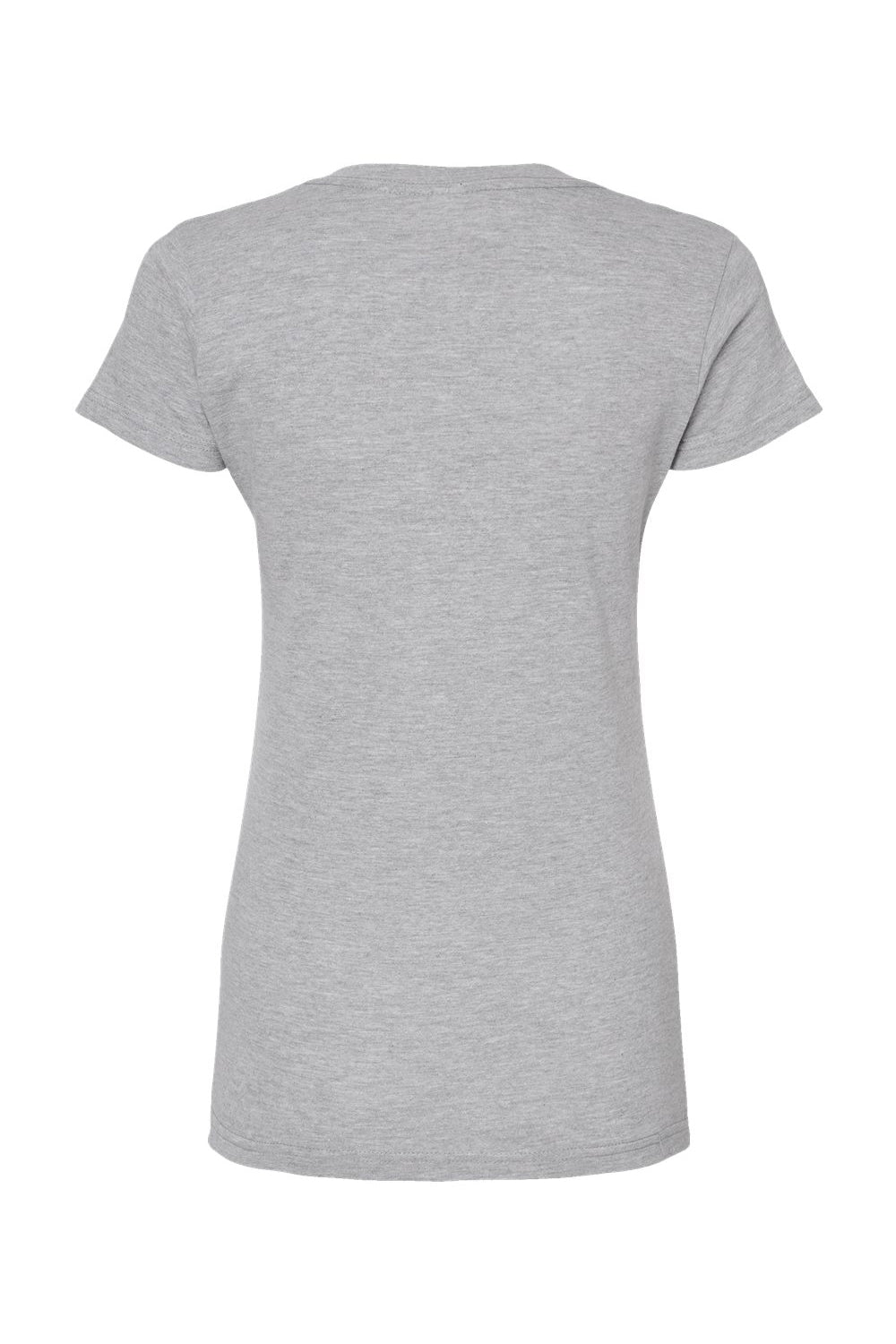 Tultex 214 Womens Fine Jersey Short Sleeve V-Neck T-Shirt Heather Grey Flat Back