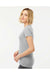 Tultex 214 Womens Fine Jersey Short Sleeve V-Neck T-Shirt Heather Grey Model Side