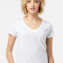 Tultex Womens Fine Jersey Short Sleeve V-Neck T-Shirt - White