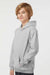 Tultex 320Y Youth Hooded Sweatshirt Hoodie w/ Pouch Pocket Heather Grey Model Side