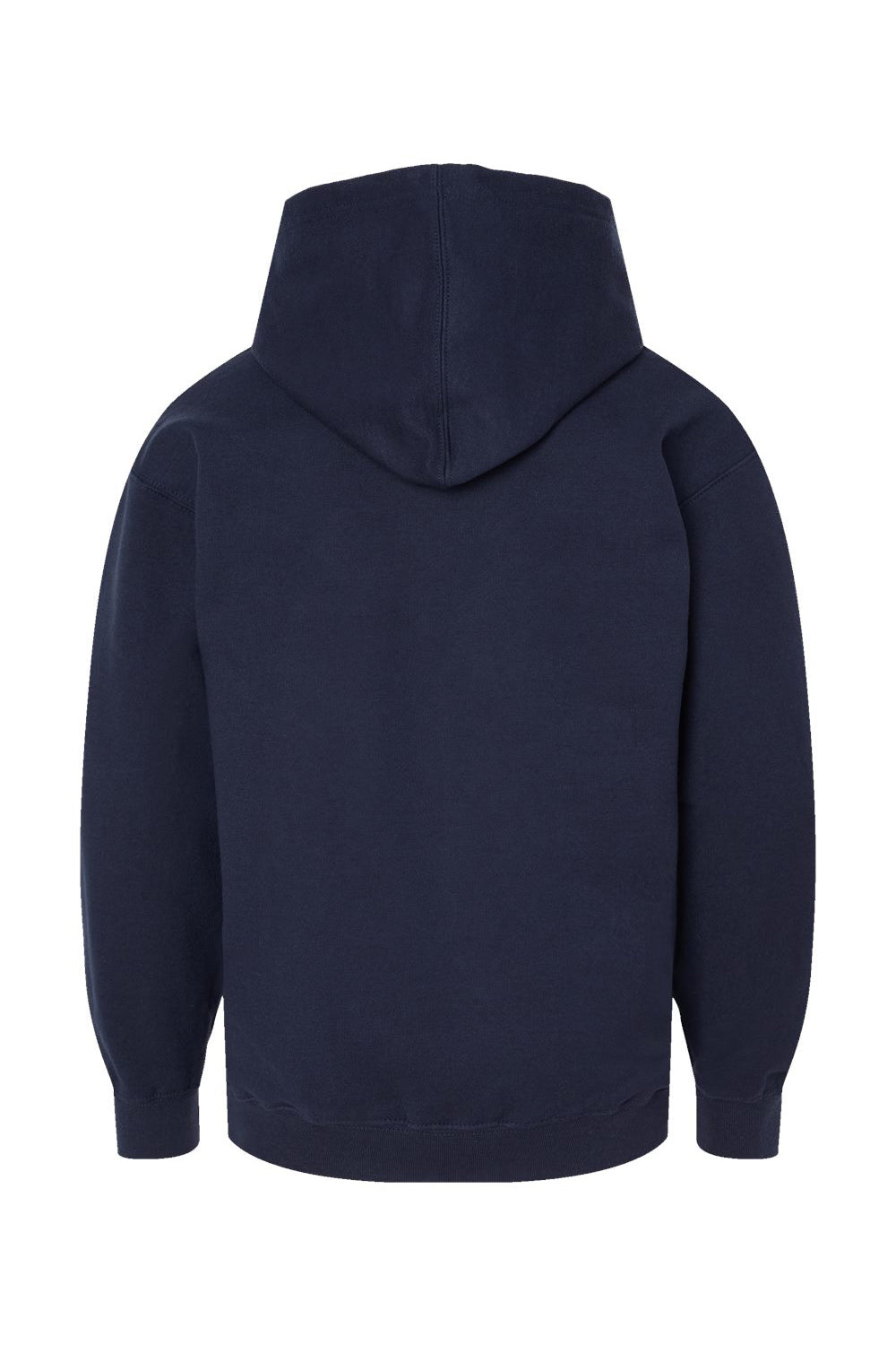 Tultex 320Y Youth Hooded Sweatshirt Hoodie w/ Pouch Pocket Navy Blue Flat Back