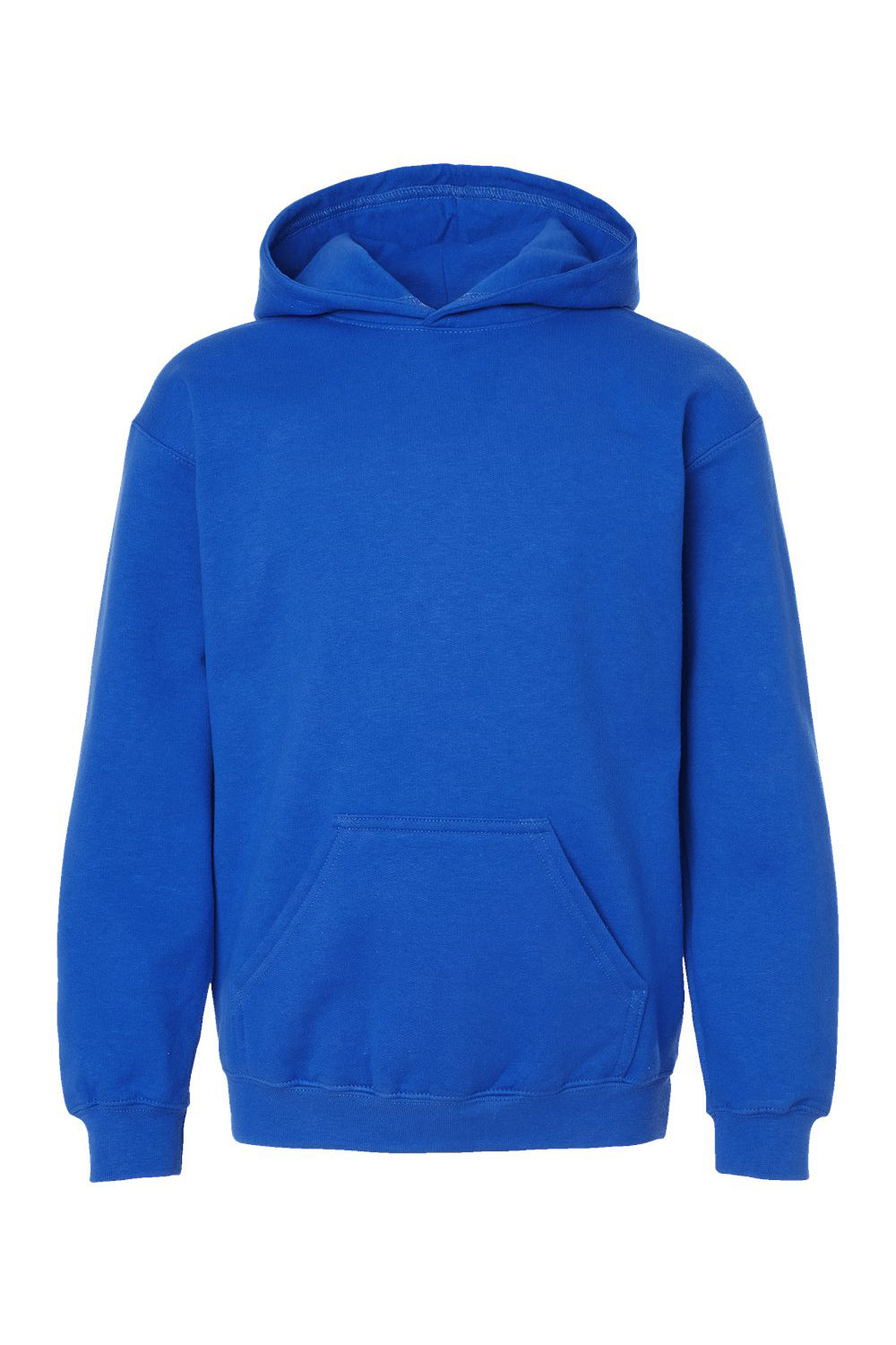 Tultex 320Y Youth Hooded Sweatshirt Hoodie w/ Pouch Pocket Royal Blue Flat Front