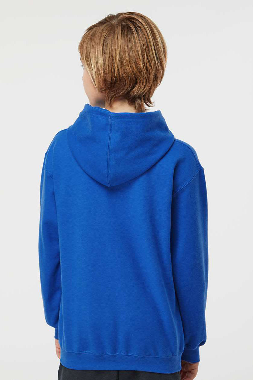 Tultex 320Y Youth Hooded Sweatshirt Hoodie w/ Pouch Pocket Royal Blue Model Back