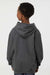 Tultex 320Y Youth Hooded Sweatshirt Hoodie w/ Pouch Pocket Heather Charcoal Grey Model Back
