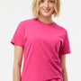 Tultex Womens Fine Jersey Classic Fit Short Sleeve Crewneck T-Shirt - Fuchsia Pink - Closeout