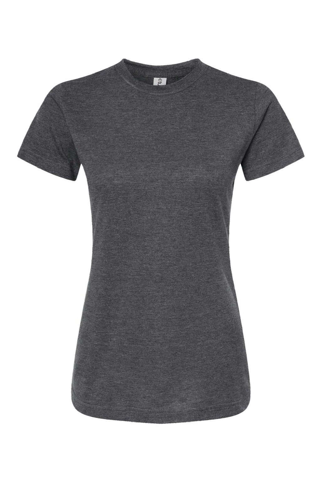 Tultex 216 Womens Fine Jersey Classic Fit Short Sleeve Crewneck T-Shirt Heather Charcoal Grey Flat Front
