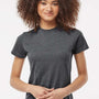 Tultex Womens Fine Jersey Classic Fit Short Sleeve Crewneck T-Shirt - Heather Charcoal Grey - Closeout