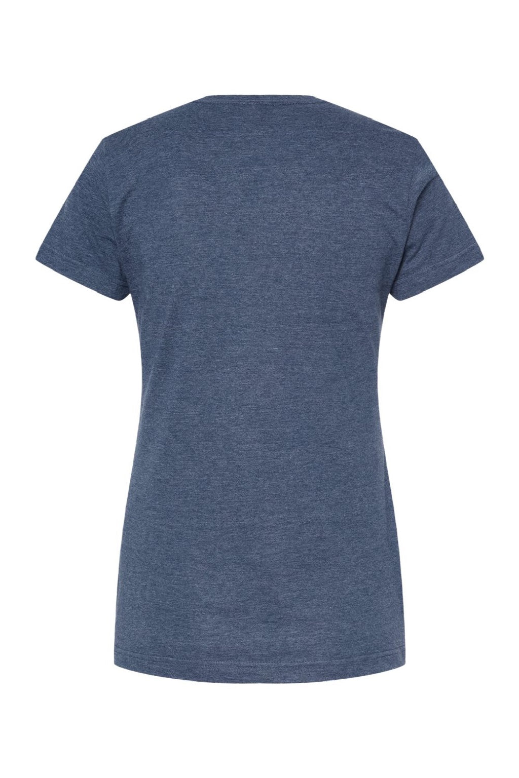 Tultex 216 Womens Fine Jersey Classic Fit Short Sleeve Crewneck T-Shirt Heather Denim Blue Flat Back