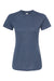 Tultex 216 Womens Fine Jersey Classic Fit Short Sleeve Crewneck T-Shirt Heather Denim Blue Flat Front