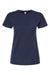 Tultex 216 Womens Fine Jersey Classic Fit Short Sleeve Crewneck T-Shirt Navy Blue Flat Front