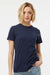 Tultex 216 Womens Fine Jersey Classic Fit Short Sleeve Crewneck T-Shirt Navy Blue Model Front
