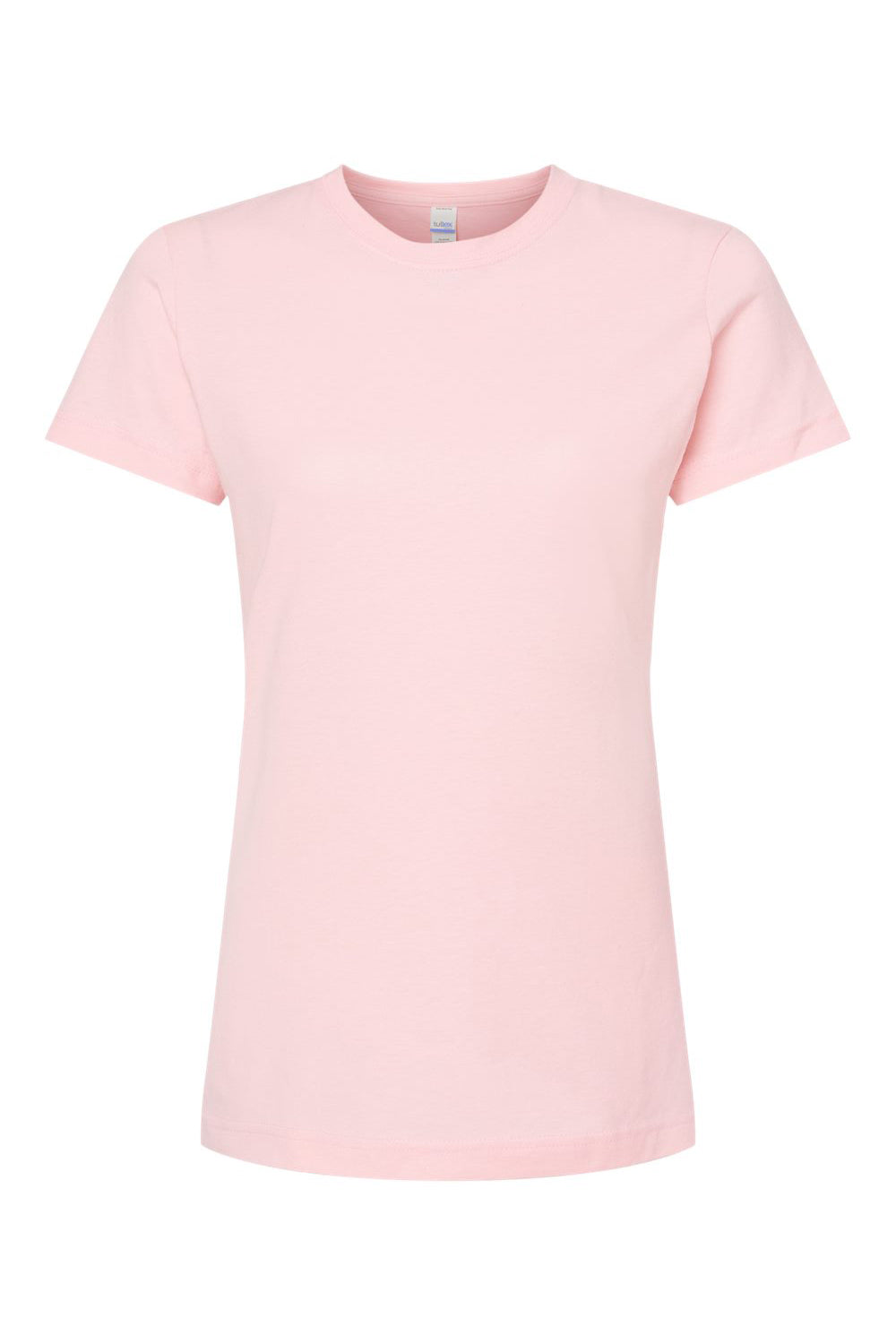 Tultex 216 Womens Fine Jersey Classic Fit Short Sleeve Crewneck T-Shirt Pink Flat Front