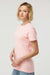Tultex 216 Womens Fine Jersey Classic Fit Short Sleeve Crewneck T-Shirt Pink Model Side