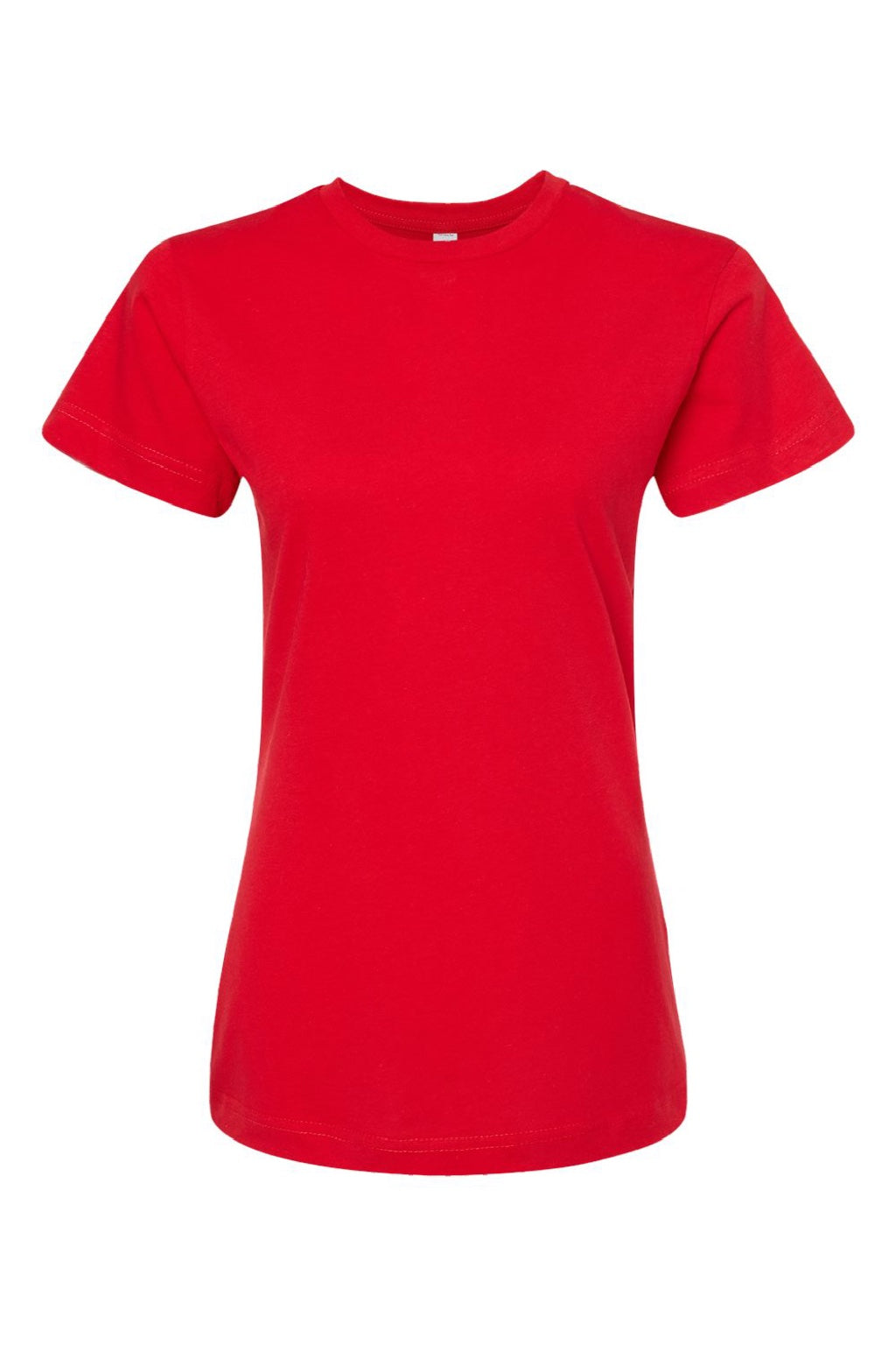 Tultex 216 Womens Fine Jersey Classic Fit Short Sleeve Crewneck T-Shirt Red Flat Front