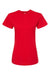 Tultex 216 Womens Fine Jersey Classic Fit Short Sleeve Crewneck T-Shirt Red Flat Front