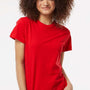 Tultex Womens Fine Jersey Classic Fit Short Sleeve Crewneck T-Shirt - Red - Closeout