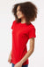 Tultex 216 Womens Fine Jersey Classic Fit Short Sleeve Crewneck T-Shirt Red Model Side