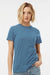 Tultex 216 Womens Fine Jersey Classic Fit Short Sleeve Crewneck T-Shirt Slate Blue Model Front