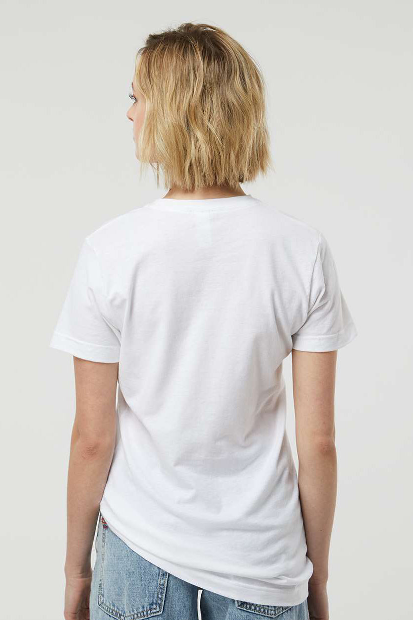 Tultex 216 Womens Fine Jersey Classic Fit Short Sleeve Crewneck T-Shirt White Model Back