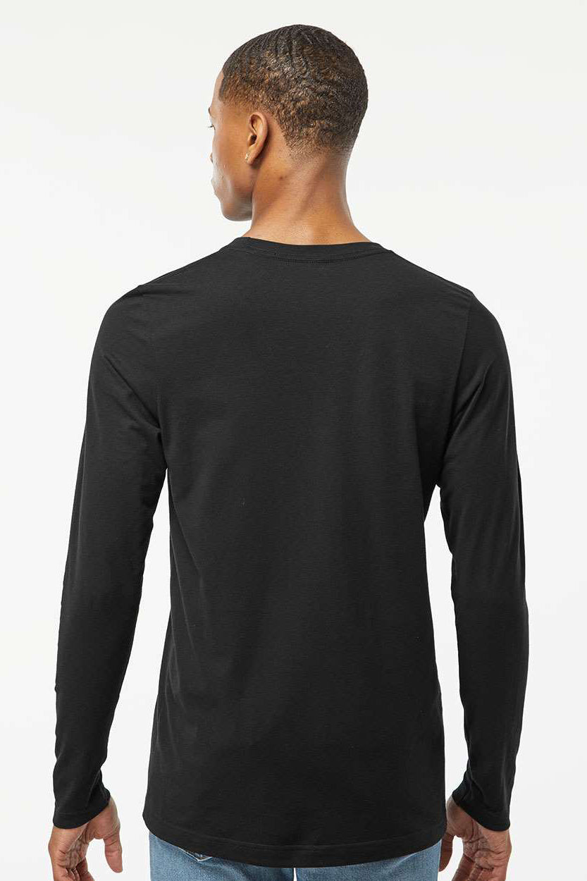 Tultex 591 Mens Premium Long Sleeve Crewneck T-Shirt Black Model Back