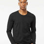 Tultex Mens Premium Long Sleeve Crewneck T-Shirt - Black - NEW