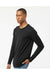 Tultex 591 Mens Premium Long Sleeve Crewneck T-Shirt Black Model Side