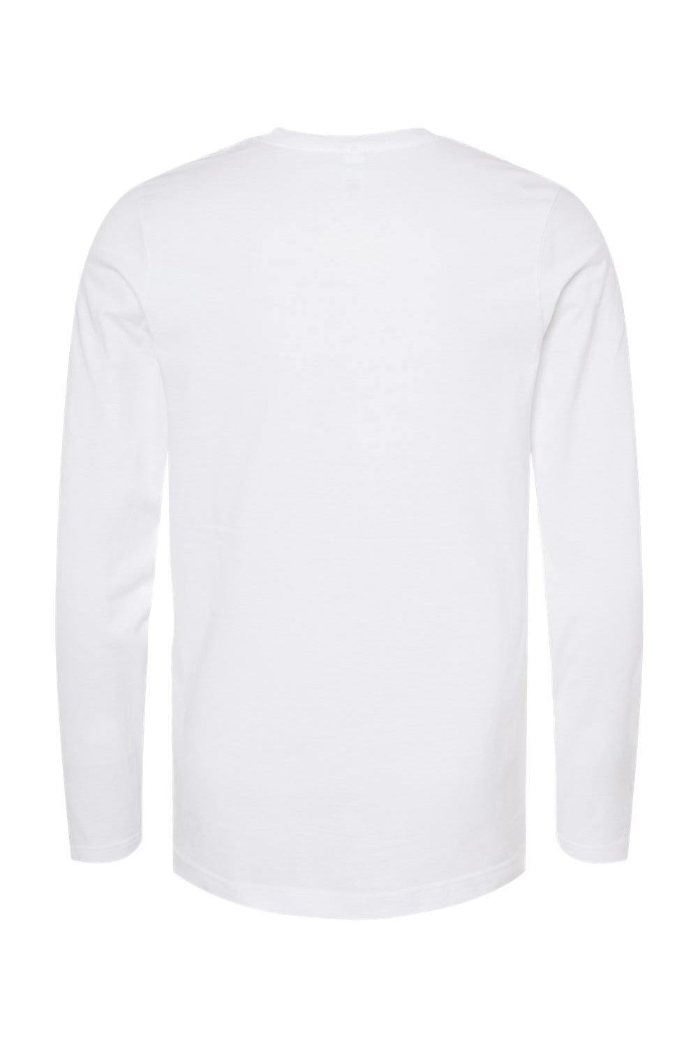 Tultex 591 Mens Premium Long Sleeve Crewneck T-Shirt White Flat Back