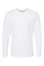 Tultex 591 Mens Premium Long Sleeve Crewneck T-Shirt White Flat Front