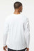 Tultex 591 Mens Premium Long Sleeve Crewneck T-Shirt White Model Back