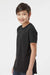 Tultex 235 Youth Fine Jersey Short Sleeve Crewneck T-Shirt Black Model Side